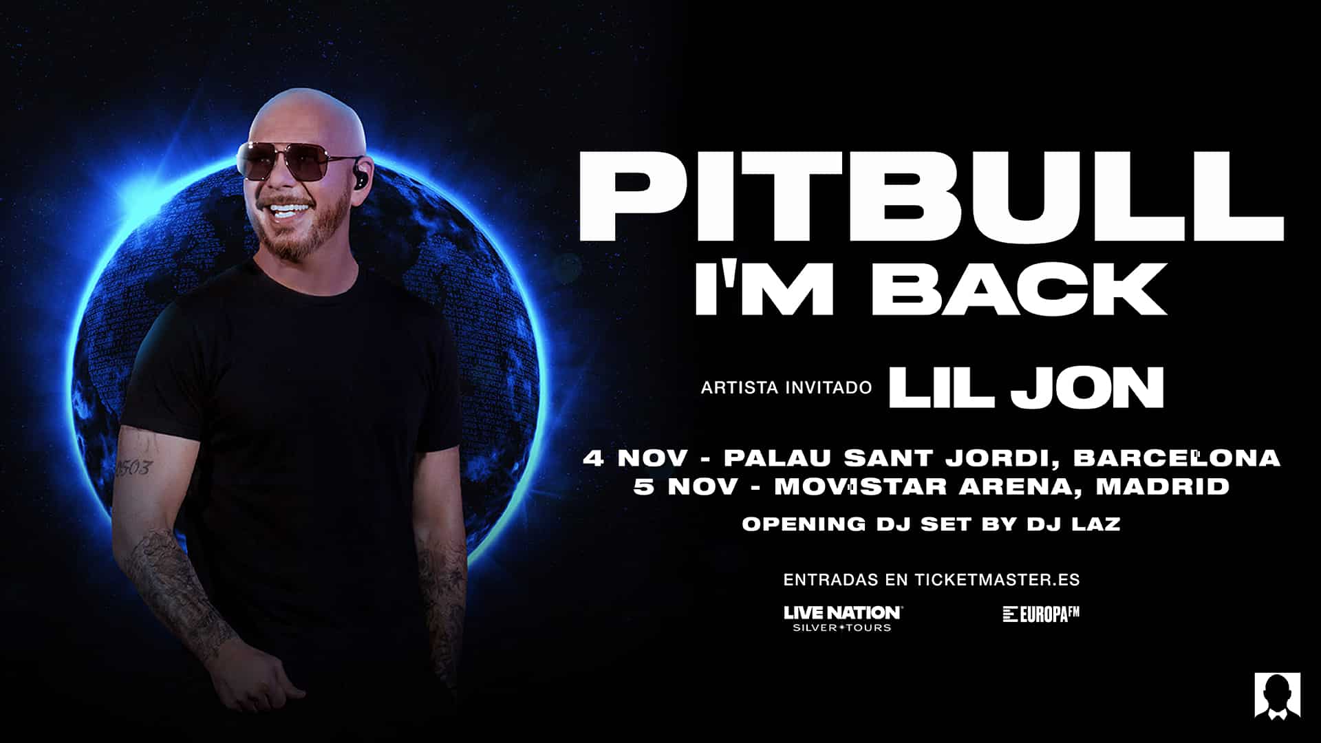 cartel promocional de los conciertos de pitbull